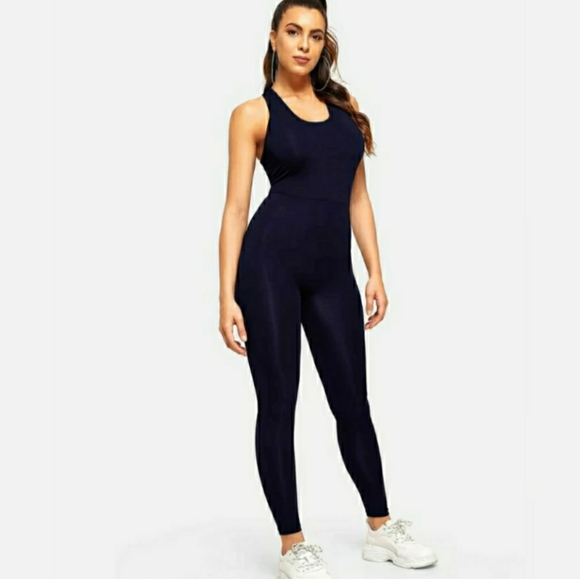 ONE NAVY XL LEFT❤ CrissCross Back Jumpsuit - Picture 6 of 10
